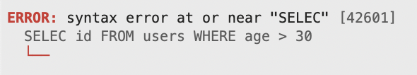 PostgreSQL syntax error with caret
